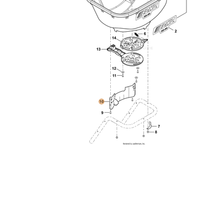 ECHO part A422000480 — IPL diagram snippet (6x zoom, amber highlight)
