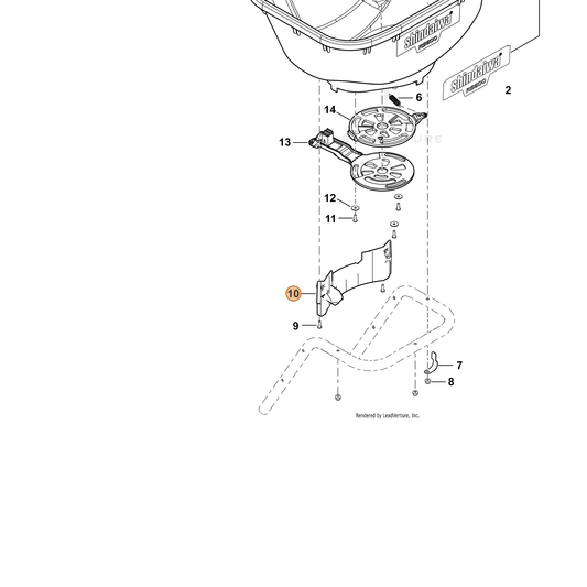 Echo part A422000490 — IPL diagram snippet (6x zoom, amber highlight)