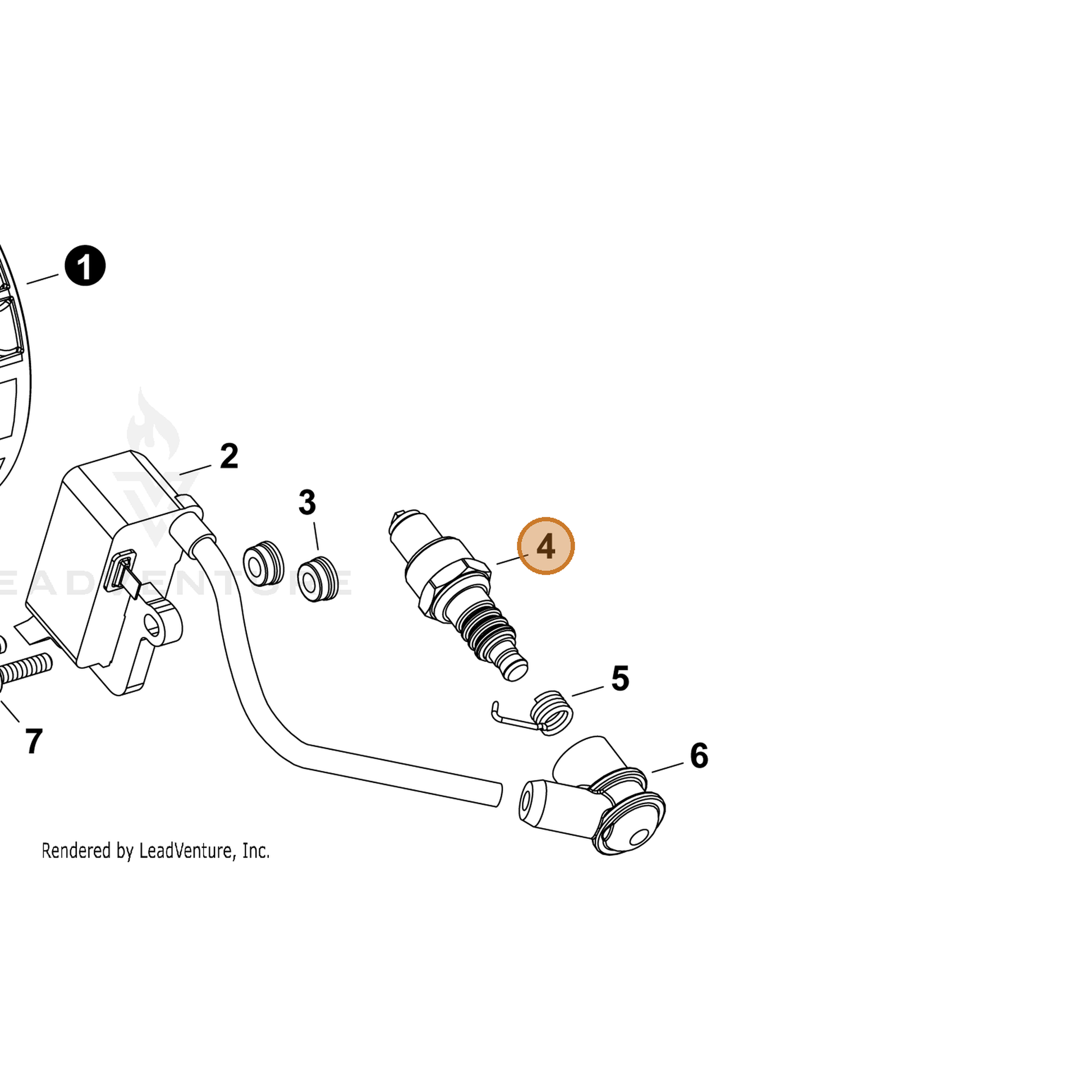 ECHO part A425000060 — IPL diagram snippet (6x zoom, amber highlight)