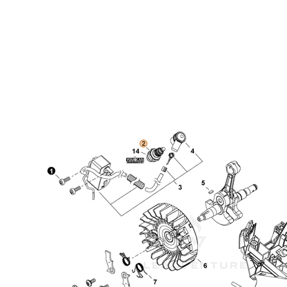 ECHO part A425000080 — IPL diagram snippet (6x zoom, amber highlight)