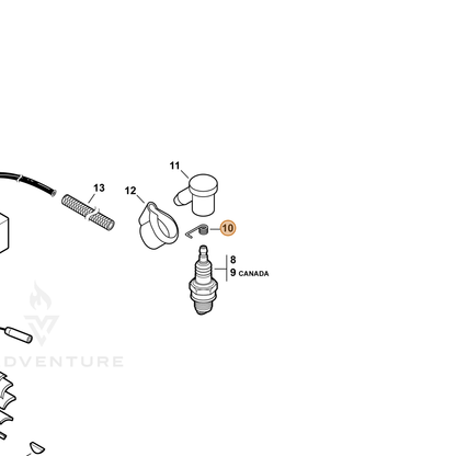 ECHO part A426000000 — IPL diagram snippet (6x zoom, amber highlight)