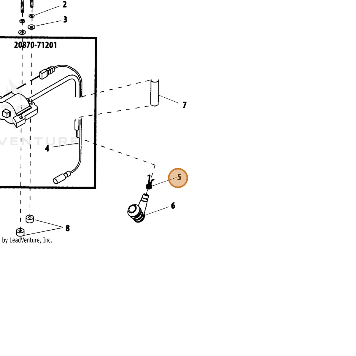 ECHO part A426000050 — IPL diagram snippet (6x zoom, amber highlight)