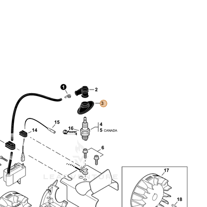 ECHO part A429000010 — IPL diagram snippet (6x zoom, amber highlight)