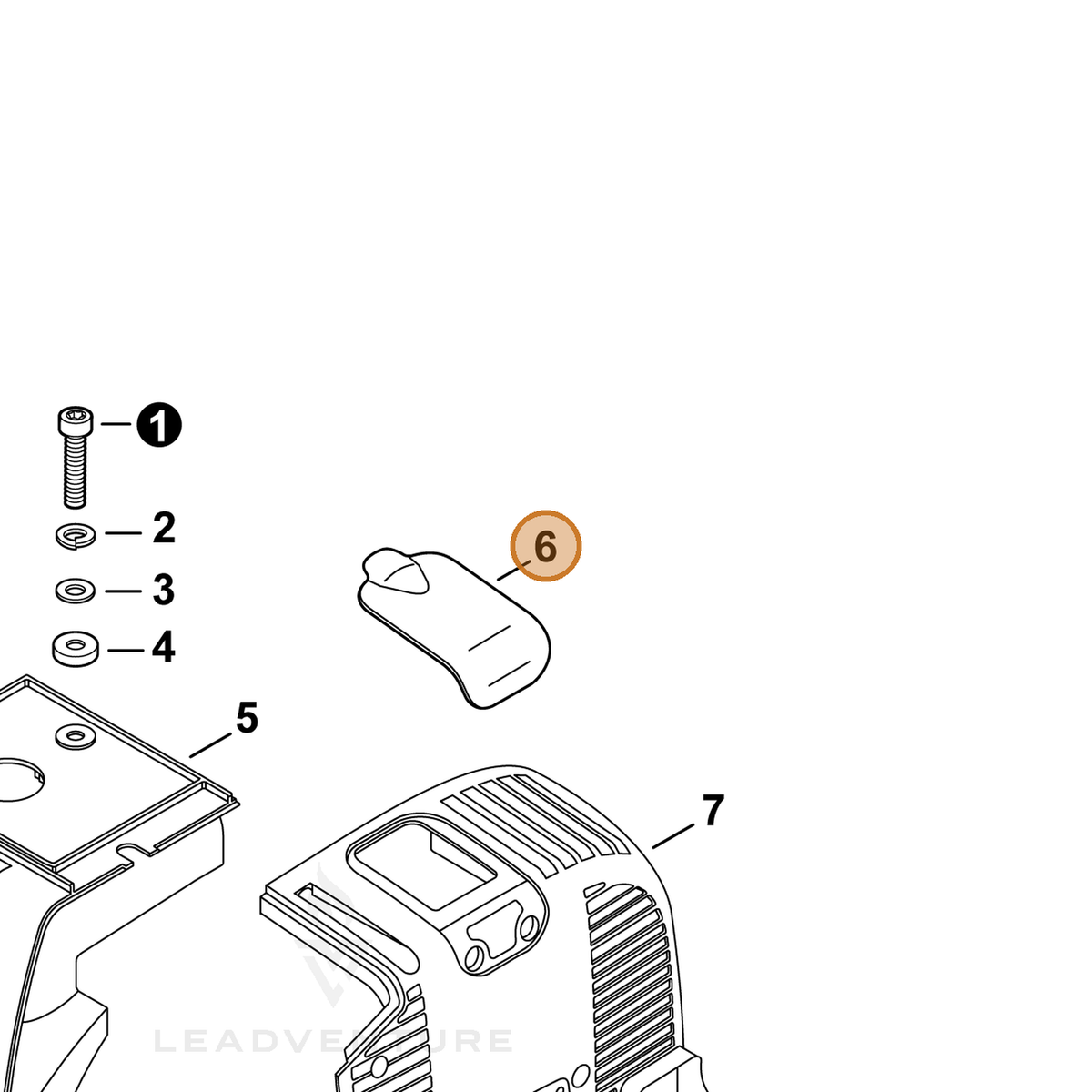 ECHO part A429000060 — IPL diagram snippet (6x zoom, amber highlight)