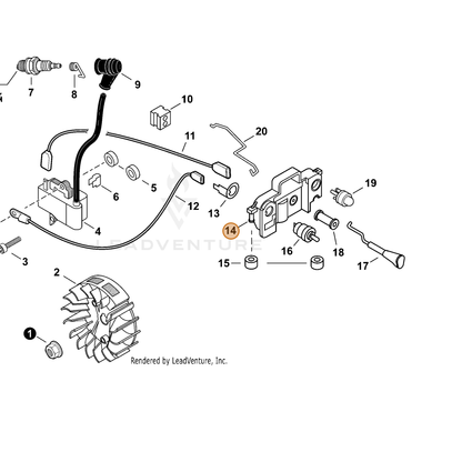 ECHO part A439000145 — IPL diagram snippet (6x zoom, amber highlight)