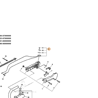 ECHO part A440000121 — IPL diagram snippet (6x zoom, amber highlight)