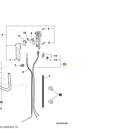 ECHO part A440000300 — IPL diagram snippet (6x zoom, amber highlight)