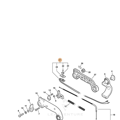 ECHO part A440000350 — IPL diagram snippet (6x zoom, amber highlight)