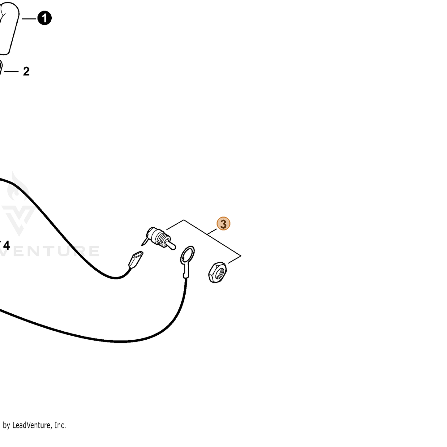 ECHO part A440001190 — IPL diagram snippet (6x zoom, amber highlight)