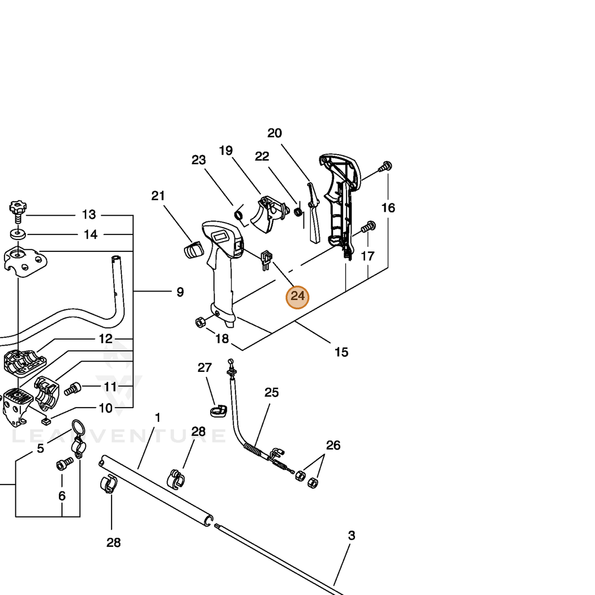 ECHO part A440001220 — IPL diagram snippet (6x zoom, amber highlight)