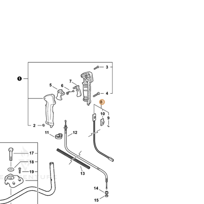ECHO part A440001250 — IPL diagram snippet (6x zoom, amber highlight)