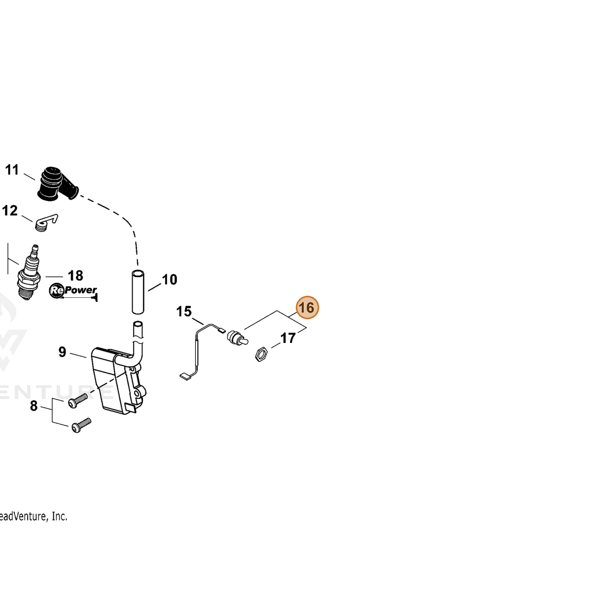 ECHO part A440002680 — IPL diagram snippet (6x zoom, amber highlight)