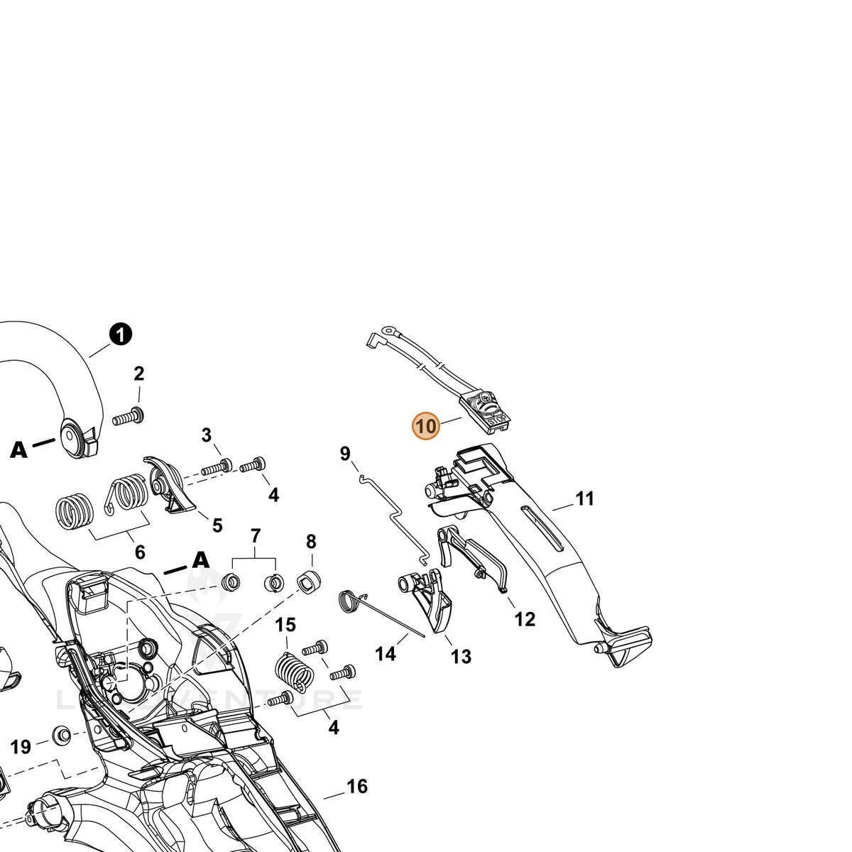 ECHO part A440002741 — IPL diagram snippet (6x zoom, amber highlight)