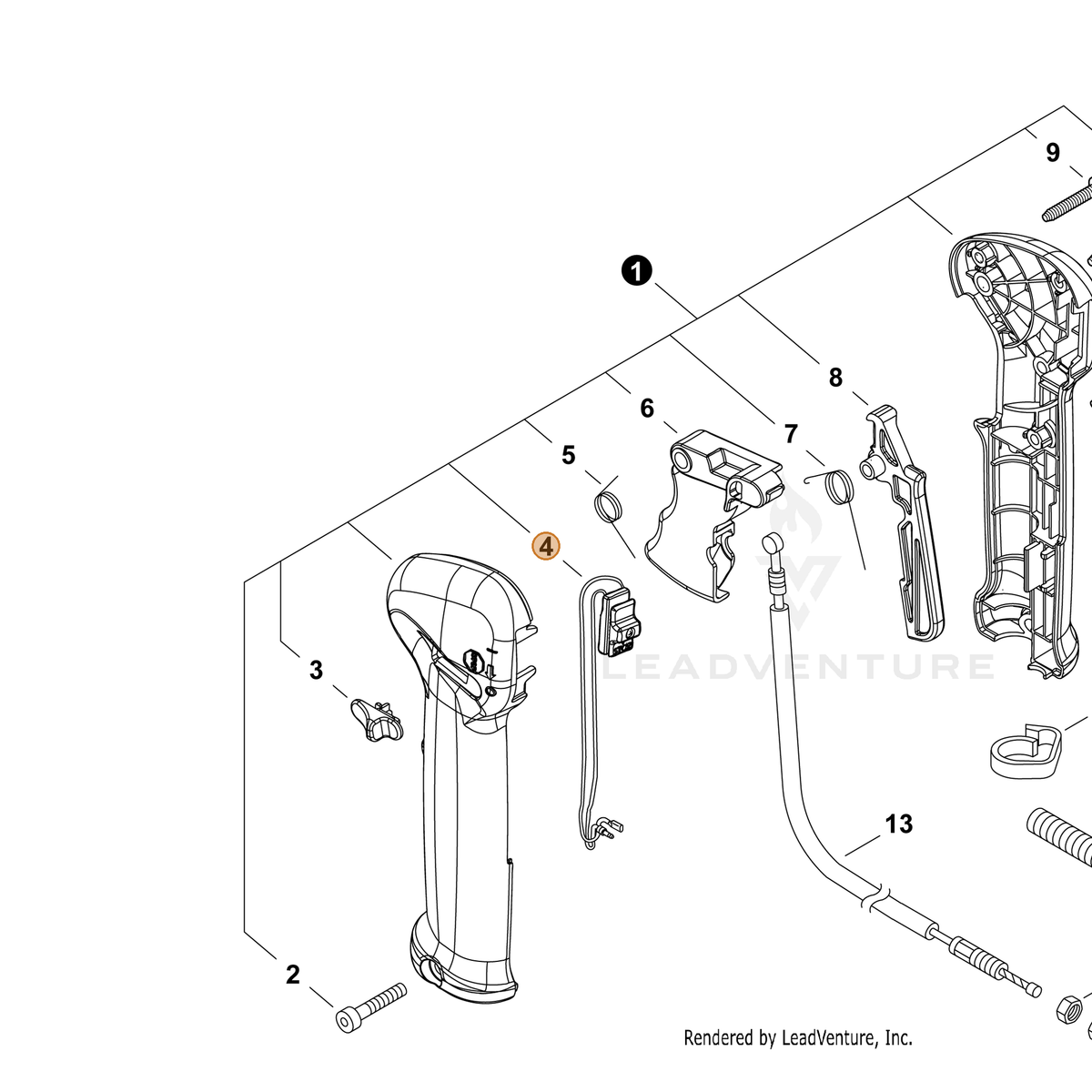 ECHO part A440003110 — IPL diagram snippet (6x zoom, amber highlight)