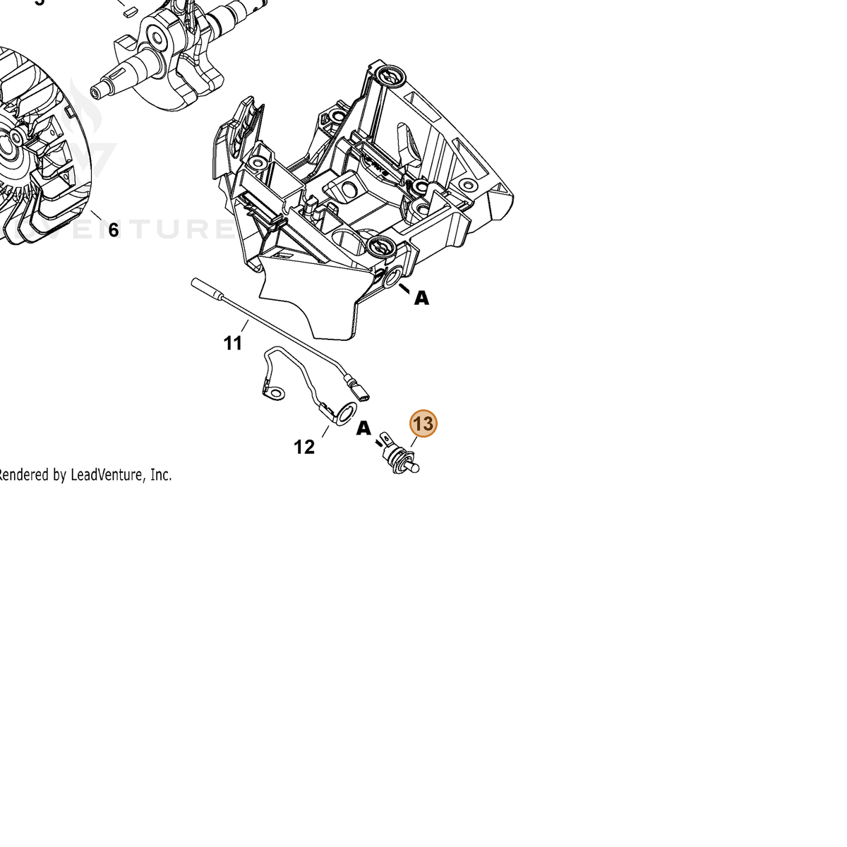 ECHO part A440003491 — IPL diagram snippet (6x zoom, amber highlight)