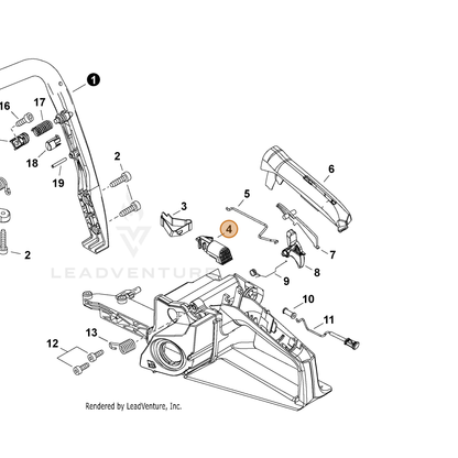 ECHO part A444000120 — IPL diagram snippet (6x zoom, amber highlight)