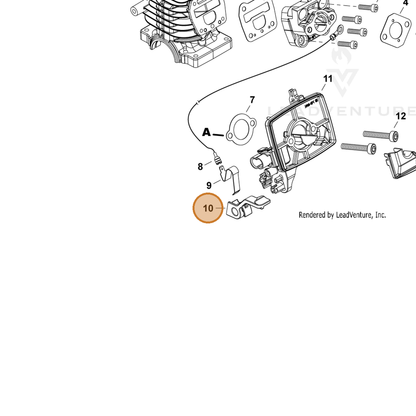 ECHO part A444000150 — IPL diagram snippet (6x zoom, amber highlight)