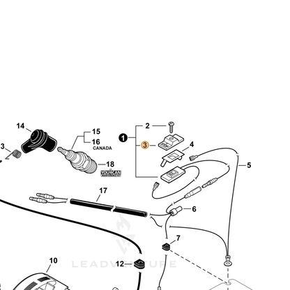ECHO part A444000160 — IPL diagram snippet (6x zoom, amber highlight)