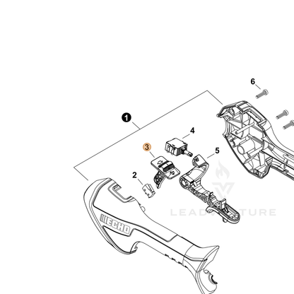 ECHO part A444000180 — IPL diagram snippet (6x zoom, amber highlight)