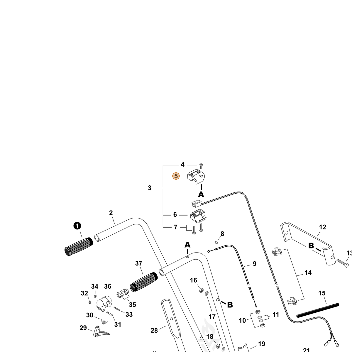 ECHO part A473000031 — IPL diagram snippet (6x zoom, amber highlight)