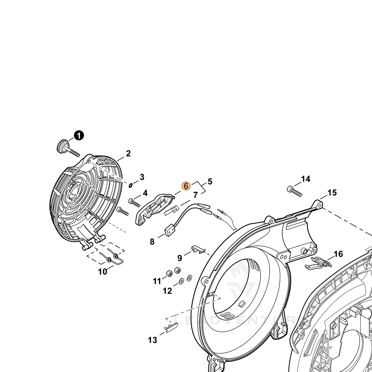 ECHO part A473000051 — IPL diagram snippet (6x zoom, amber highlight)