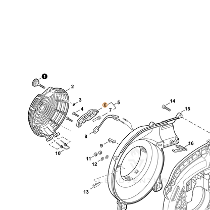 ECHO part A473000051 — IPL diagram snippet (6x zoom, amber highlight)