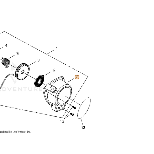 Echo part A500000760 — IPL diagram snippet (6x zoom, amber highlight)
