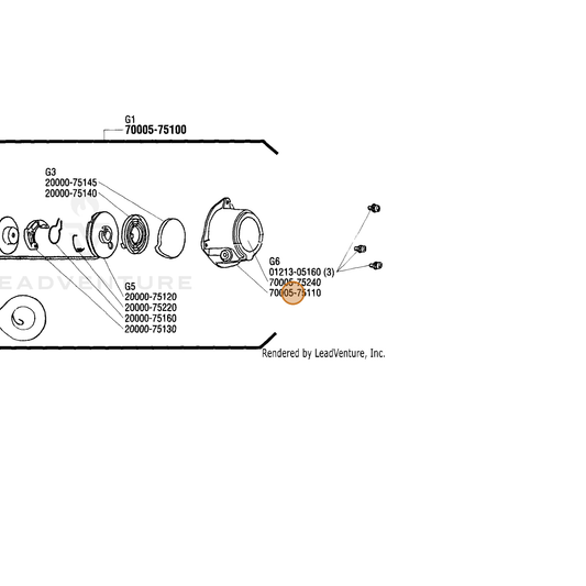 Echo part A500000960 — IPL diagram snippet (6x zoom, amber highlight)