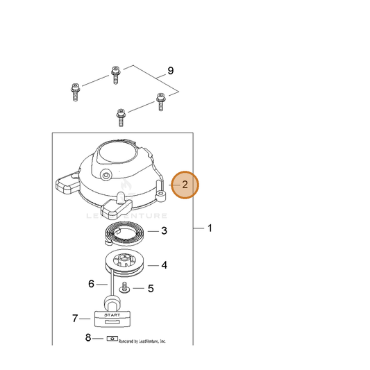 Echo part A500001030 — IPL diagram snippet (6x zoom, amber highlight)
