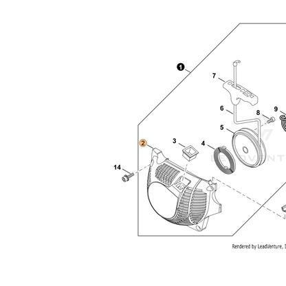 ECHO part A500001320 — IPL diagram snippet (6x zoom, amber highlight)