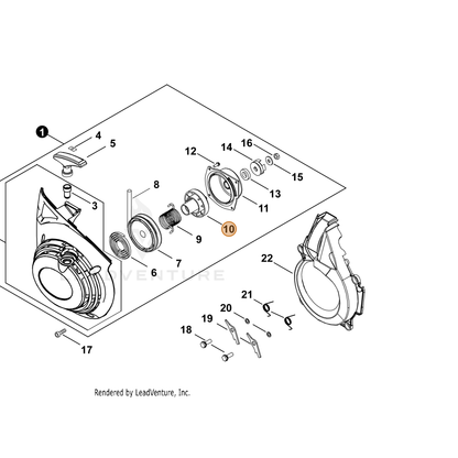 ECHO part A501000030 — IPL diagram snippet (6x zoom, amber highlight)