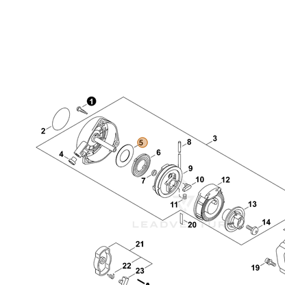 ECHO part A503000010 — IPL diagram snippet (6x zoom, amber highlight)