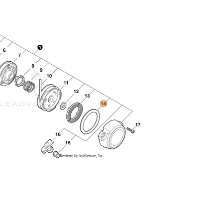 ECHO part A503000020 — IPL diagram snippet (6x zoom, amber highlight)