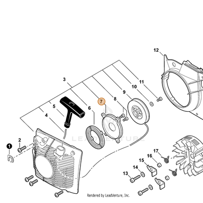 ECHO part A503000032 — IPL diagram snippet (6x zoom, amber highlight)