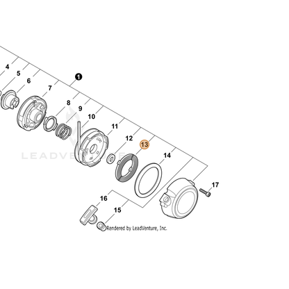 ECHO part A504000001 — IPL diagram snippet (6x zoom, amber highlight)