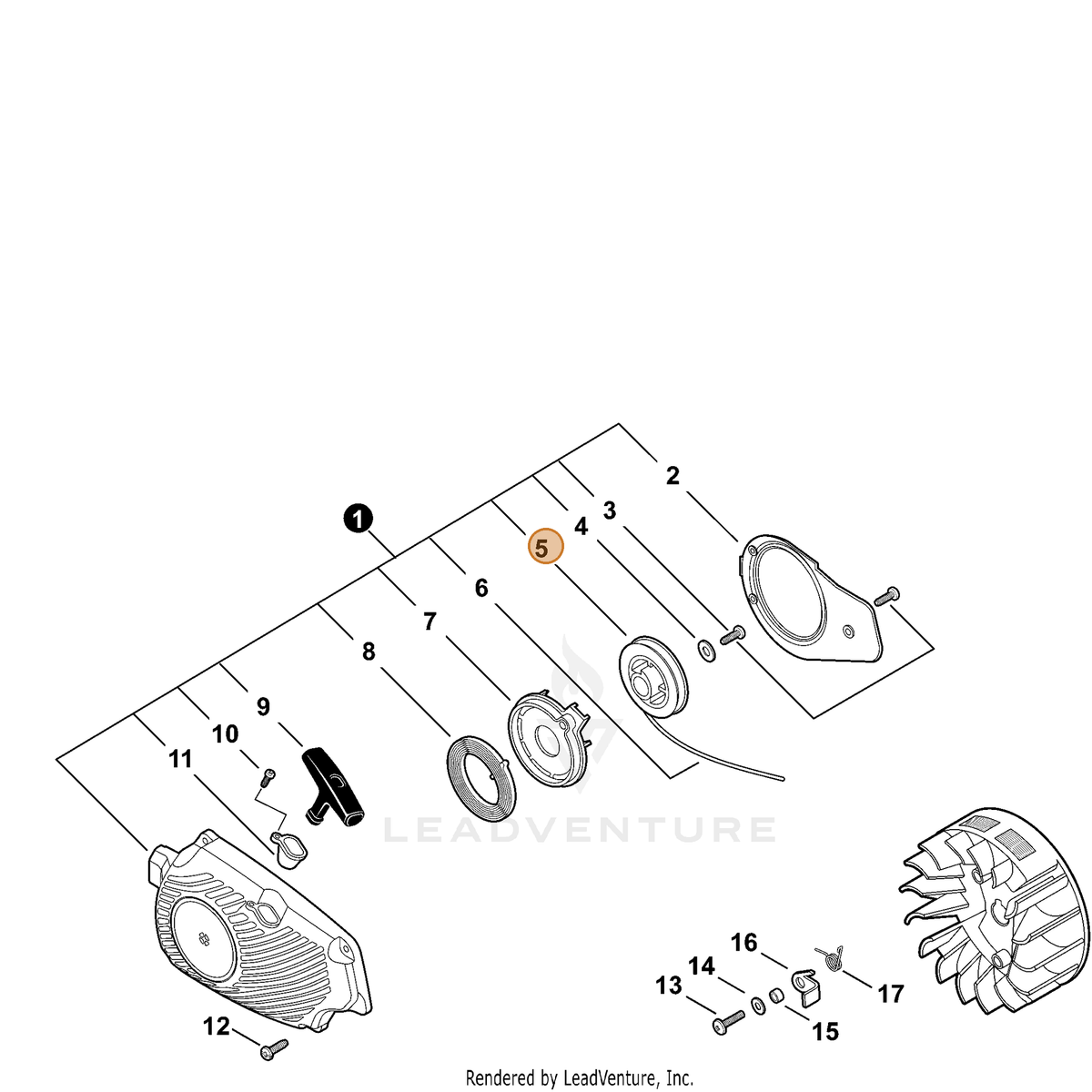 ECHO part A506000090 — IPL diagram snippet (6x zoom, amber highlight)