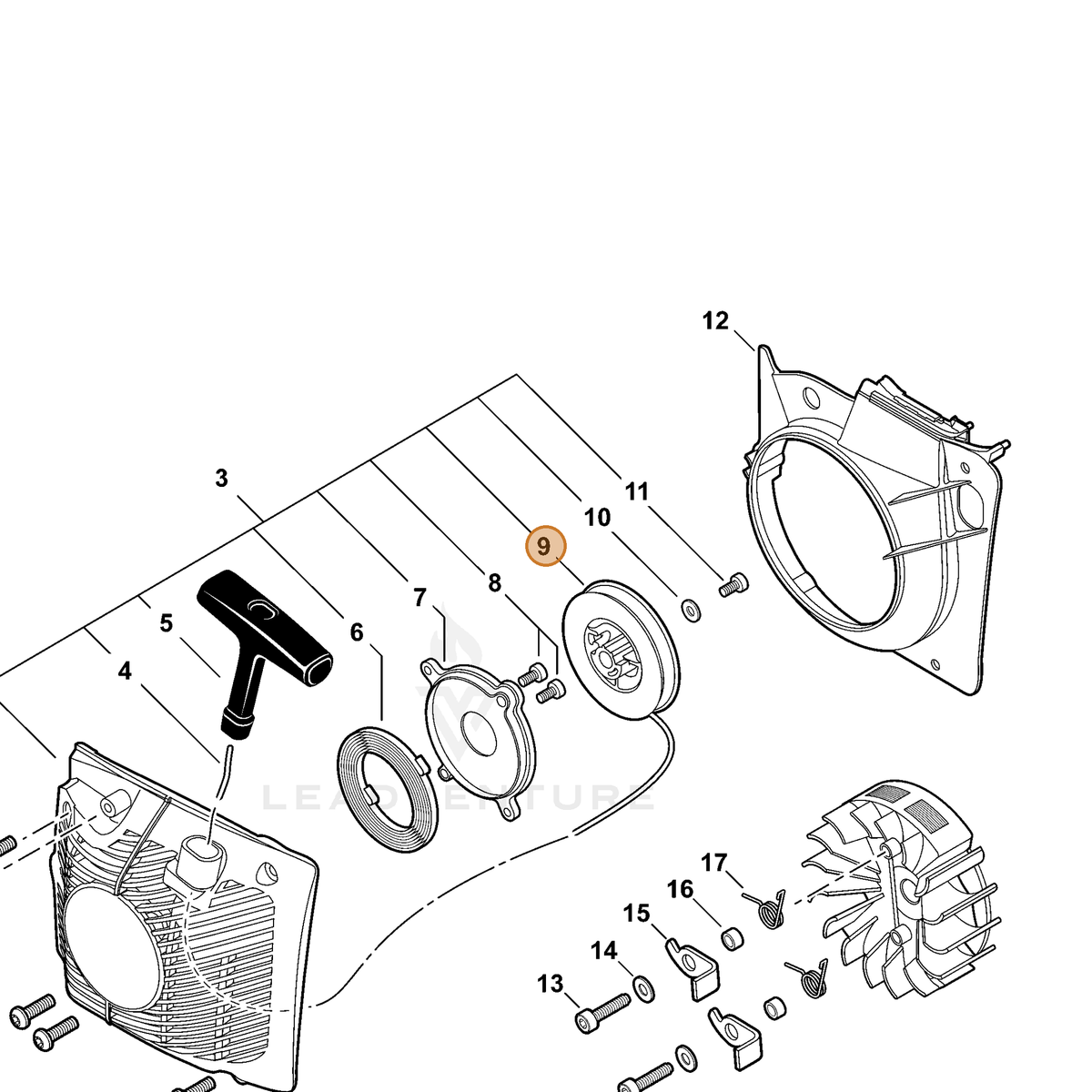 ECHO part A506000112 — IPL diagram snippet (6x zoom, amber highlight)