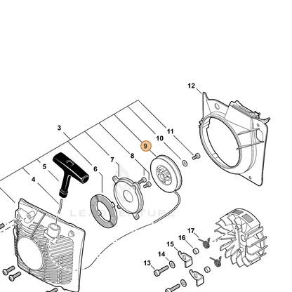 ECHO part A506000112 — IPL diagram snippet (6x zoom, amber highlight)