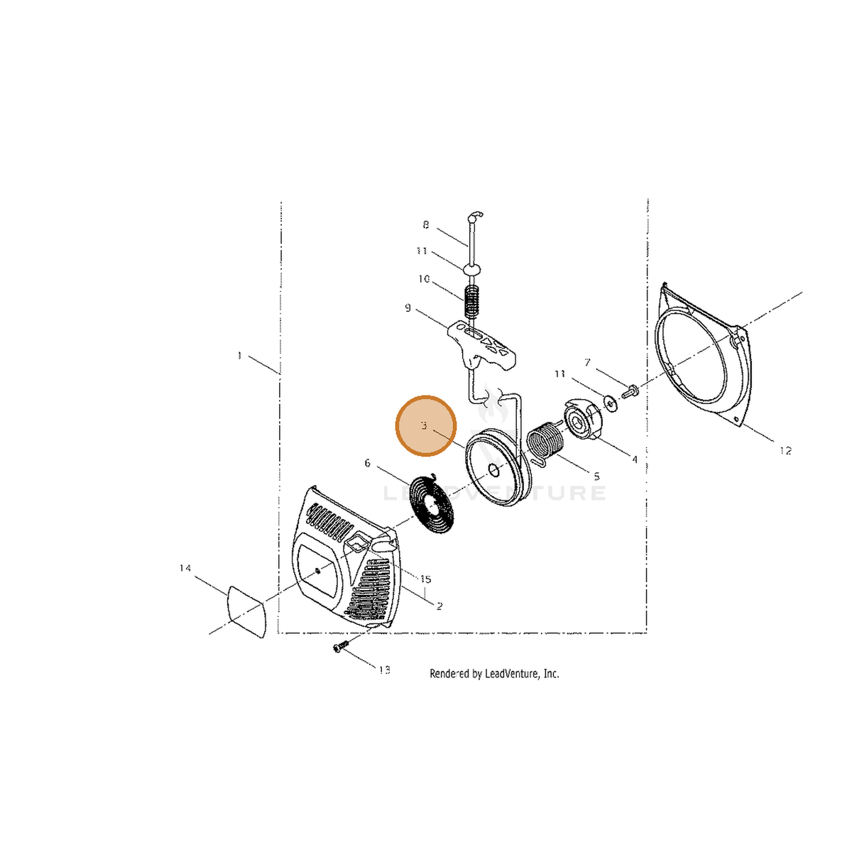 ECHO part A506000390 — IPL diagram snippet (6x zoom, amber highlight)