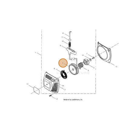 ECHO part A506000390 — IPL diagram snippet (6x zoom, amber highlight)