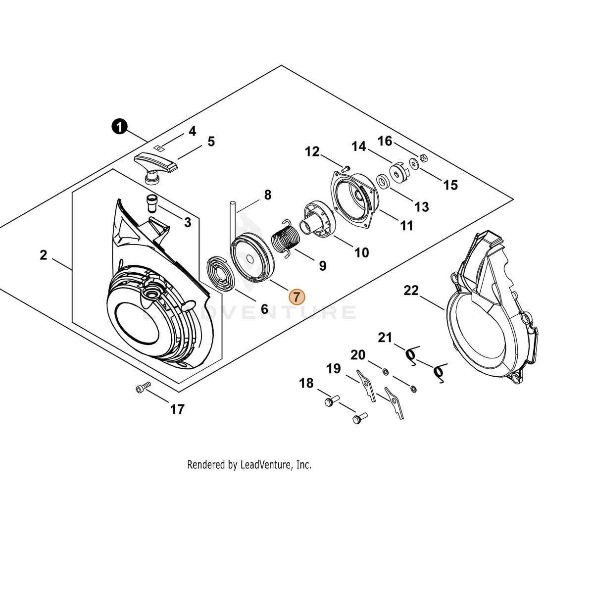 ECHO part A506000420 — IPL diagram snippet (6x zoom, amber highlight)