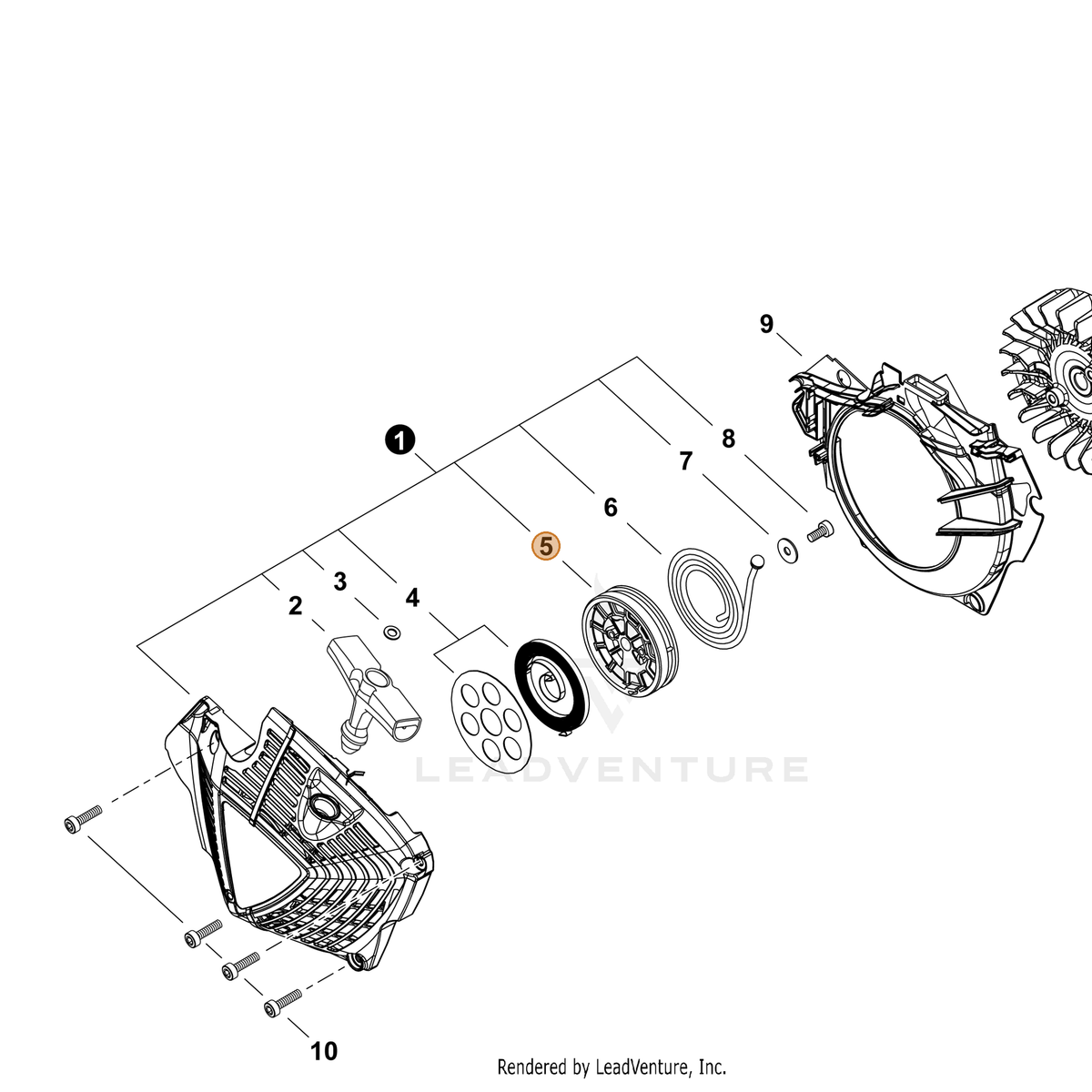 ECHO part A506000570 — IPL diagram snippet (6x zoom, amber highlight)