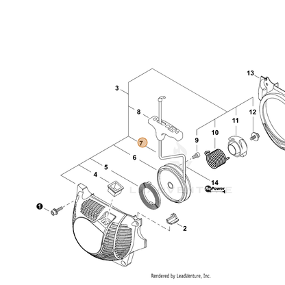 ECHO part A509000380 — IPL diagram snippet (6x zoom, amber highlight)