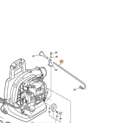 ECHO part A510000020 — IPL diagram snippet (6x zoom, amber highlight)
