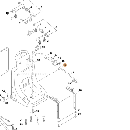ECHO part A510000030 — IPL diagram snippet (6x zoom, amber highlight)