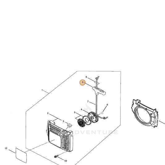 Echo part A511000240 — IPL diagram snippet (6x zoom, amber highlight)