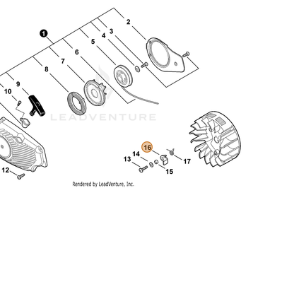 ECHO part A514000020 — IPL diagram snippet (6x zoom, amber highlight)