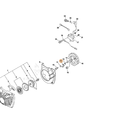 ECHO part A514000050 — IPL diagram snippet (6x zoom, amber highlight)