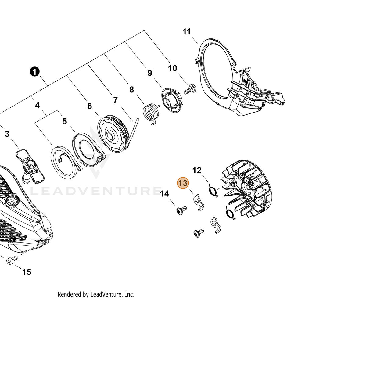 ECHO part A514000300 — IPL diagram snippet (6x zoom, amber highlight)