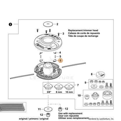 ECHO part A514000340 — IPL diagram snippet (6x zoom, amber highlight)